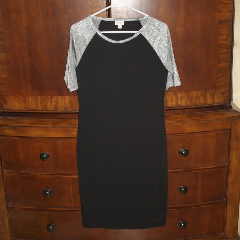 Lularoe julia dress black silver S
